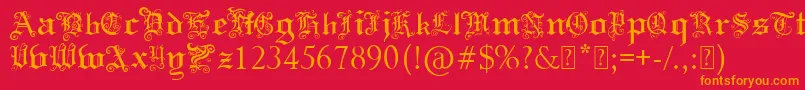 PaulsSwirlyGothicFont Font – Orange Fonts on Red Background