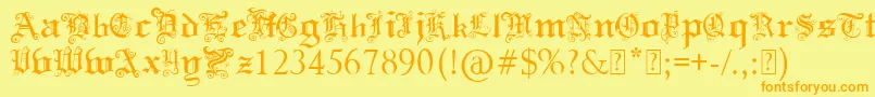 PaulsSwirlyGothicFont Font – Orange Fonts on Yellow Background