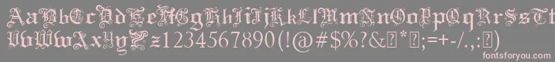 フォントPaulsSwirlyGothicFont – 灰色の背景にピンクのフォント