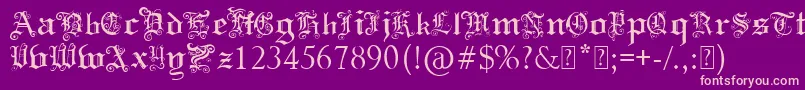 フォントPaulsSwirlyGothicFont – 紫の背景にピンクのフォント