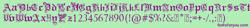 Police PaulsSwirlyGothicFont – polices violettes sur fond vert