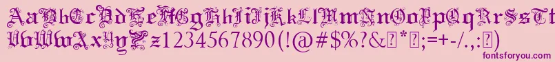 PaulsSwirlyGothicFont Font – Purple Fonts on Pink Background