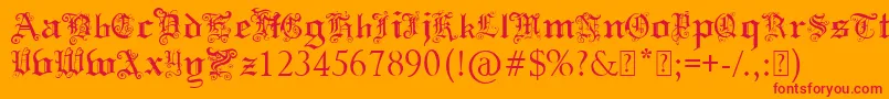 フォントPaulsSwirlyGothicFont – オレンジの背景に赤い文字