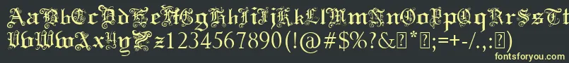 Czcionka PaulsSwirlyGothicFont – żółte czcionki na czarnym tle