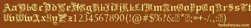 fuente PaulsSwirlyGothicFont – Fuentes Amarillas Sobre Fondo Marrón