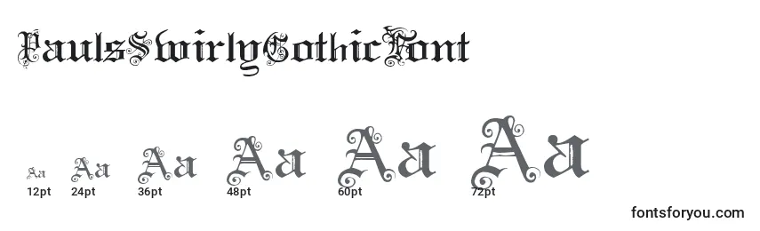 Tailles de police PaulsSwirlyGothicFont