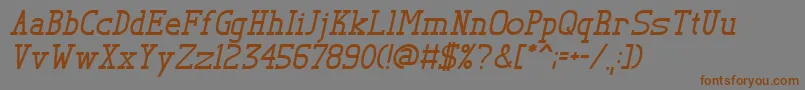 TlSerifItalic Font – Brown Fonts on Gray Background