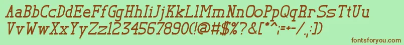 TlSerifItalic Font – Brown Fonts on Green Background