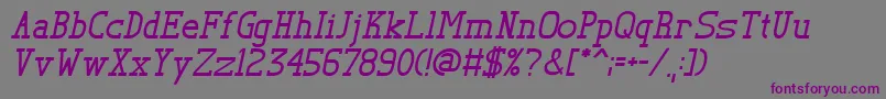 フォントTlSerifItalic – 紫色のフォント、灰色の背景