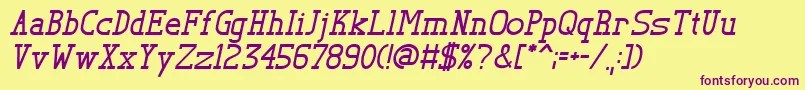 TlSerifItalic Font – Purple Fonts on Yellow Background