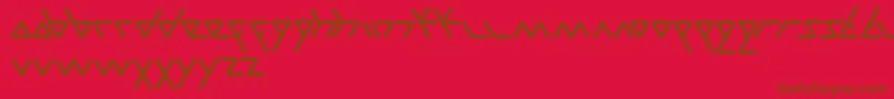 フォントParallel – 赤い背景に茶色の文字