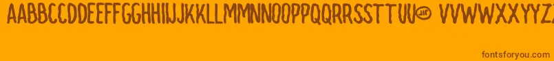 Jit-Schriftart – Braune Schriften auf orangefarbenem Hintergrund