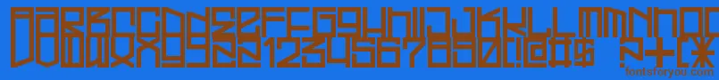 FreehandProfitWestrider2057 Font – Brown Fonts on Blue Background