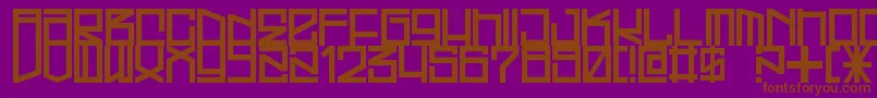 FreehandProfitWestrider2057-fontti – ruskeat fontit violetilla taustalla