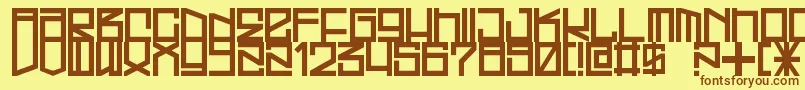 FreehandProfitWestrider2057 Font – Brown Fonts on Yellow Background