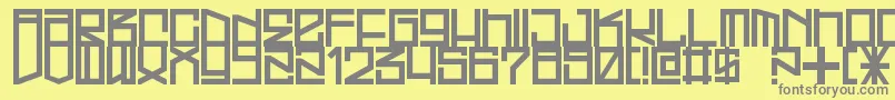 FreehandProfitWestrider2057 Font – Gray Fonts on Yellow Background