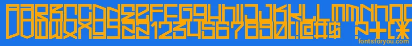 FreehandProfitWestrider2057 Font – Orange Fonts on Blue Background