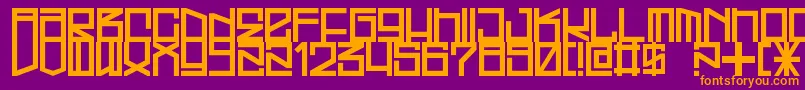 FreehandProfitWestrider2057 Font – Orange Fonts on Purple Background
