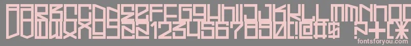 フォントFreehandProfitWestrider2057 – 灰色の背景にピンクのフォント