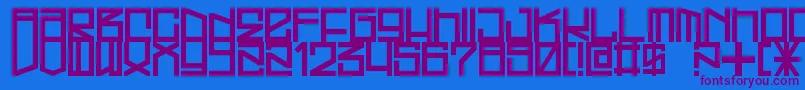 fuente FreehandProfitWestrider2057 – Fuentes Moradas Sobre Fondo Azul