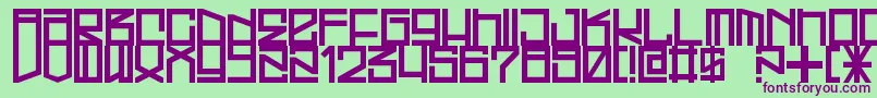 FreehandProfitWestrider2057 Font – Purple Fonts on Green Background