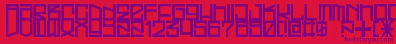 FreehandProfitWestrider2057 Font – Purple Fonts on Red Background
