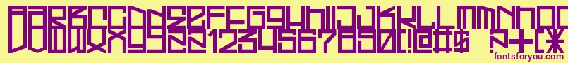 Fonte FreehandProfitWestrider2057 – fontes roxas em um fundo amarelo