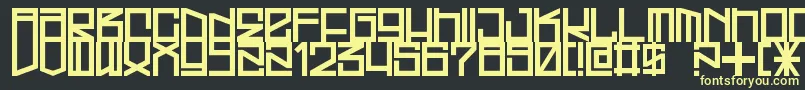 FreehandProfitWestrider2057 Font – Yellow Fonts on Black Background