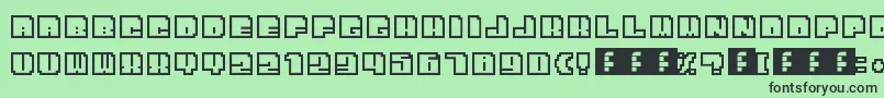 BitOutline Font – Black Fonts on Green Background