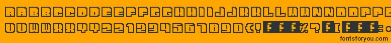 BitOutline Font – Black Fonts on Orange Background