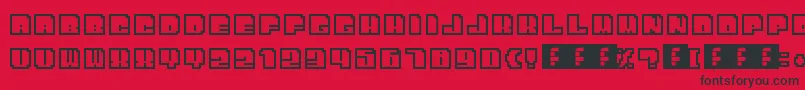 BitOutline Font – Black Fonts on Red Background