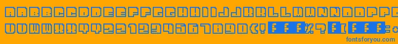 BitOutline Font – Blue Fonts on Orange Background
