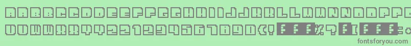 BitOutline Font – Gray Fonts on Green Background