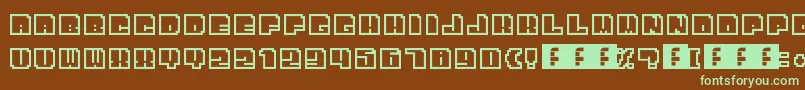 BitOutline Font – Green Fonts on Brown Background