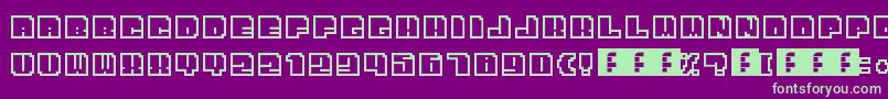 BitOutline Font – Green Fonts on Purple Background