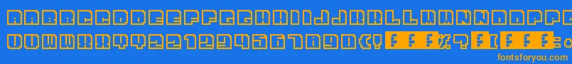 BitOutline Font – Orange Fonts on Blue Background
