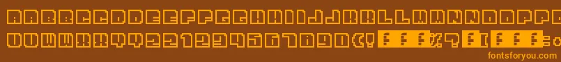 BitOutline Font – Orange Fonts on Brown Background