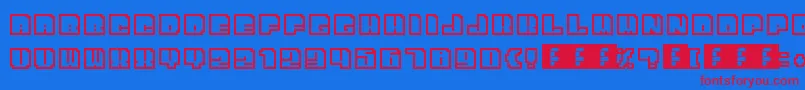 BitOutline Font – Red Fonts on Blue Background