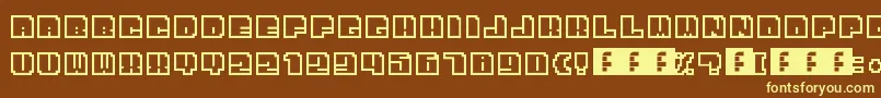 BitOutline Font – Yellow Fonts on Brown Background