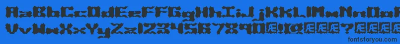 VanishedBrk Font – Black Fonts on Blue Background