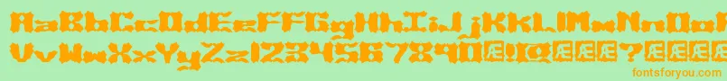 VanishedBrk Font – Orange Fonts on Green Background