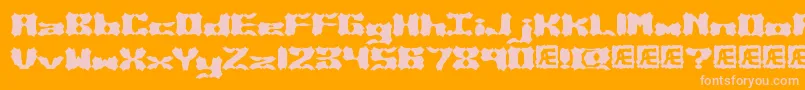 VanishedBrk Font – Pink Fonts on Orange Background