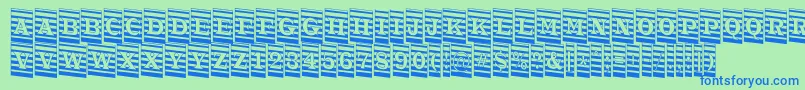 Czcionka ATrianglercmmrdn – niebieskie czcionki na zielonym tle