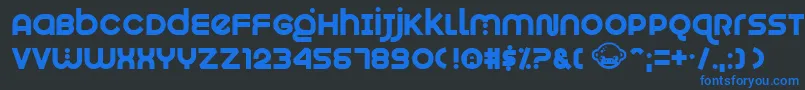 Munkeyshine Font – Blue Fonts on Black Background