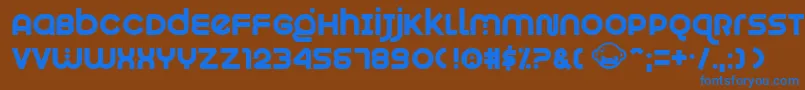 Czcionka Munkeyshine – niebieskie czcionki na brązowym tle