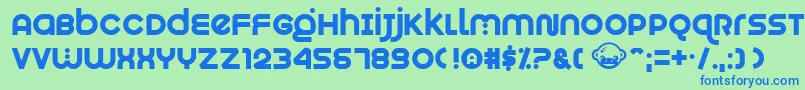 Munkeyshine-Schriftart – Blaue Schriften auf grünem Hintergrund