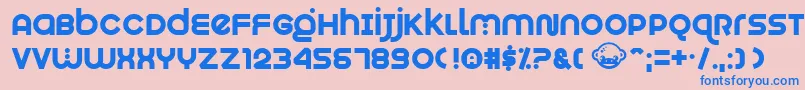 Munkeyshine Font – Blue Fonts on Pink Background