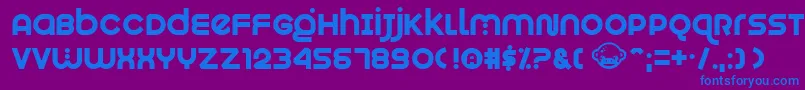 フォントMunkeyshine – 紫色の背景に青い文字