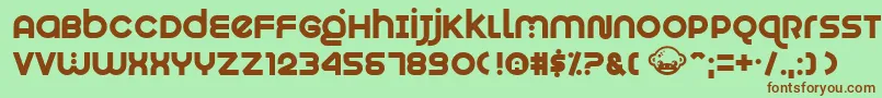 フォントMunkeyshine – 緑の背景に茶色のフォント