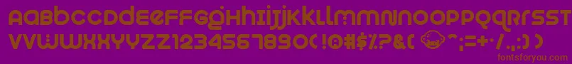 Fonte Munkeyshine – fontes marrons em um fundo roxo